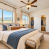 Bedroom with mountain views and double-door closets